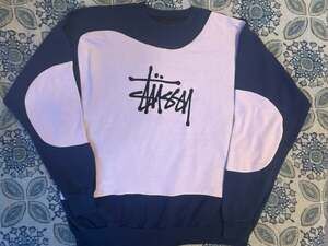 Vintage Stüssy Rework Cut and Sew Graphic Crewneck Sweatshirt